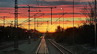 Auf der neu elektrifizierten Ausbaustrecke München - Buchloe.  