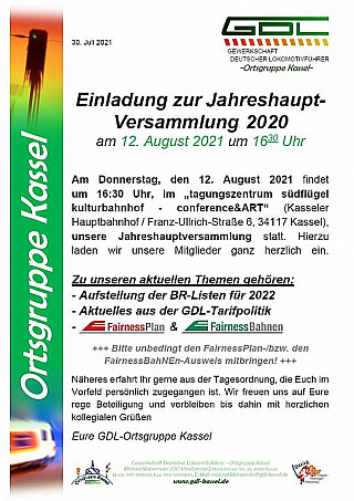 Aushang Einladung JHV 2020