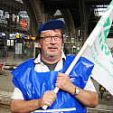 Streik der Fahrpersonale der DB AG im Jahr 2007 in Leipzig