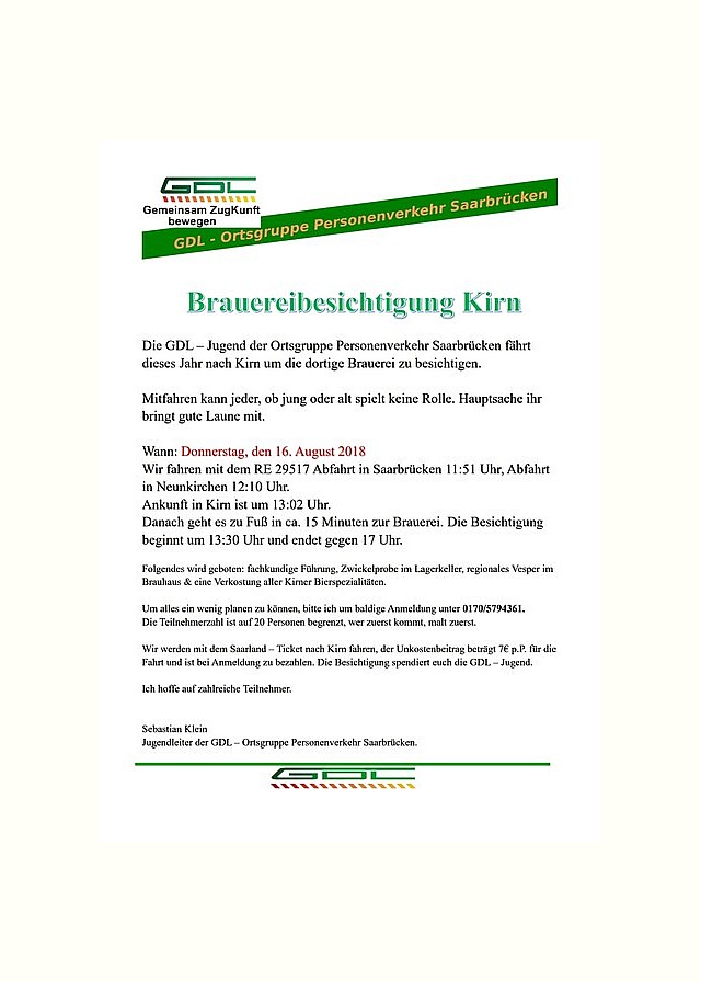 Brauereibesichtigung Kirn
