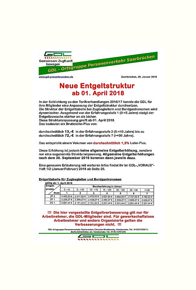 Entgelttabelle KiN2018